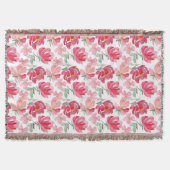 Couverture Motif de pivoine d'aquarelle (Devant)
