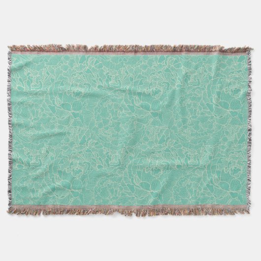 Couverture Motif de pivoine de turquoise (Devant)