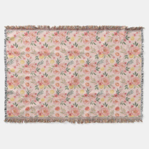 Couverture Motif de pivoine rose citron
