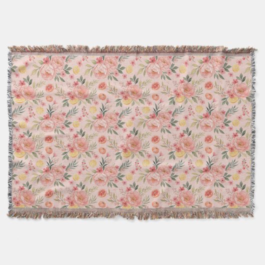Couverture Motif de pivoine rose citron (Devant)