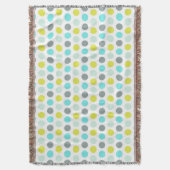 Couverture Motif de point jaune bleu de polka de menthe (devant Vertical)