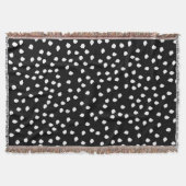 Couverture Motif de points Random Polka moderne noir et blanc (Devant)