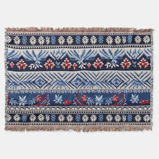 Couverture Motif de rayure de broderie folklorique (Devant)