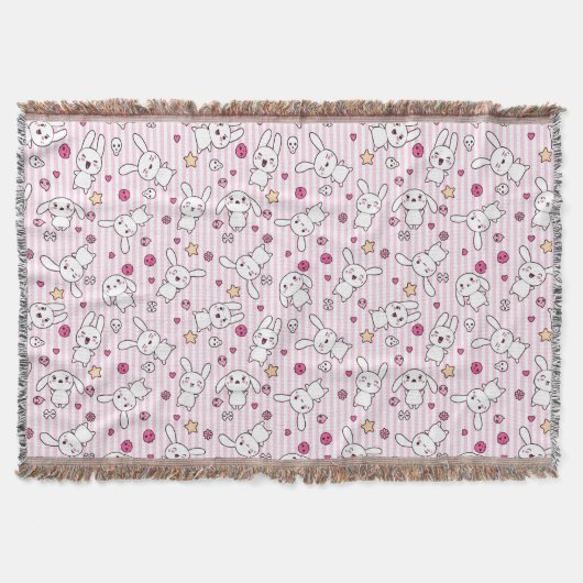 Couverture motif de rayures de kawaii (Devant)