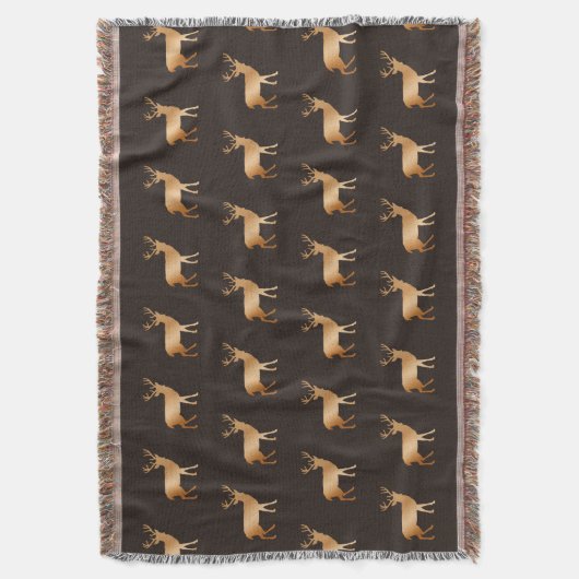 Couverture Motif de rennes dorés sur brun (devant Vertical)