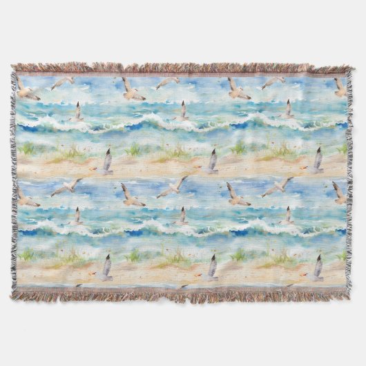 Couverture Motif de rivage de bécasseau côtier (2) (Devant)