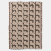 Couverture Motif de silhouette de chien de lévrier de couleur (devant Vertical)