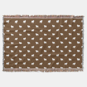 Couverture Motif de silhouettes de Bulldog Anglais
