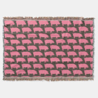 Motif de silhouettes de porc rose | Animal agricol
