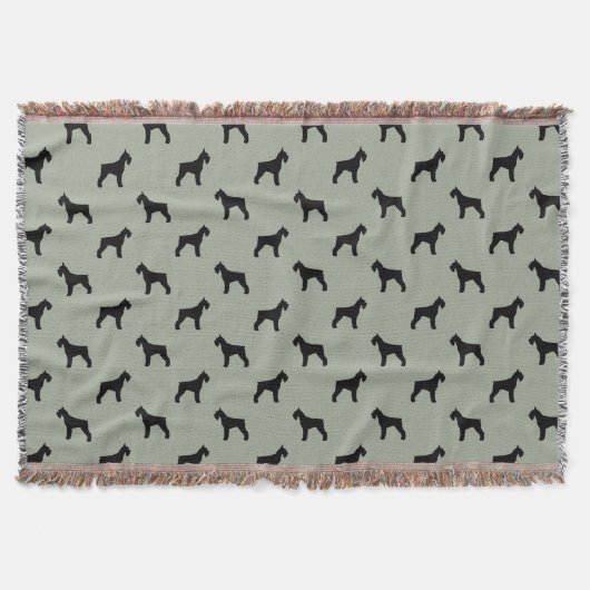 Couverture Motif de silhouettes de race de chien Schnauzer gé (Devant)