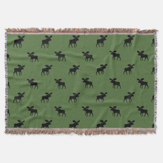 Couverture Motif de silhouettes d'orignaux | Vert pays sauvag (Devant)