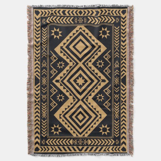 Couverture Motif de surface abstrait boho or noir (devant Vertical)