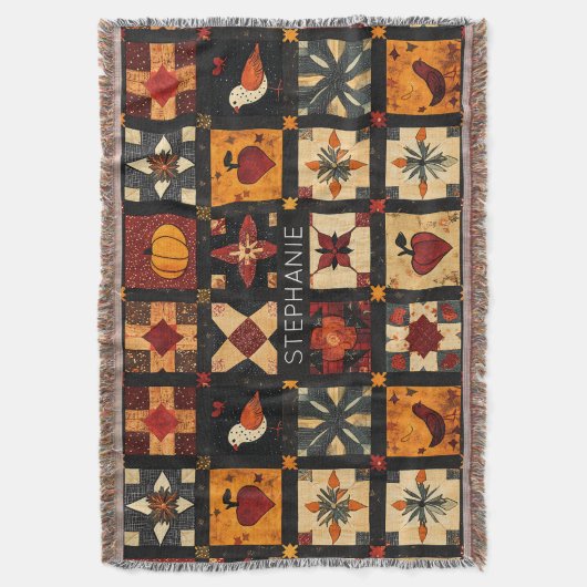 Couverture Motif de surface composée en Patchwork Automne Rus (devant Vertical)