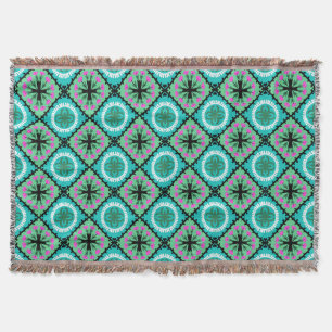 Couverture Motif de Suzani avec des motifs d'Ouzbékistan et