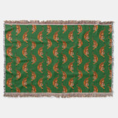 Couverture Motif de tigre avec fond vert (Devant)