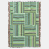 Couverture Motif de tissage à rayures vert olive (devant Vertical)