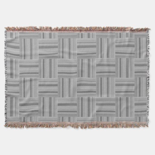 Couverture Motif de tissage rayures grises (Devant)
