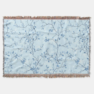 Couverture Motif de toile florale vintage bleu (7)