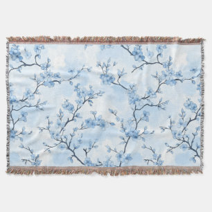 Couverture Motif de toile florale vintage bleu (8)