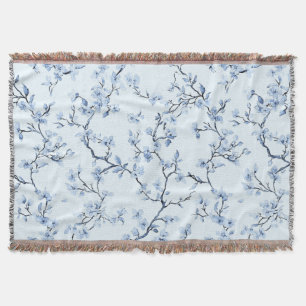 Couverture Motif de toile florale vintage bleu (9)