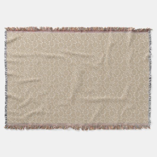 Couverture Motif de tourbillon japonais - taupe et blanc (Devant)
