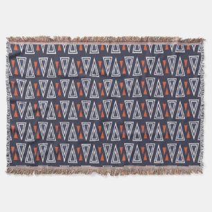 Couverture Motif de triangles géométriques bleu foncé et roug