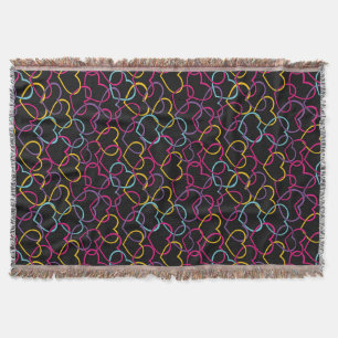 Couverture Motif de Valentine avec des coeurs de couleur