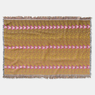 Couverture motif de violets vintages de bronze et rose