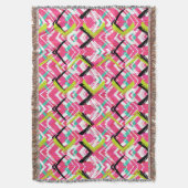 Couverture Motif de zigzag rose tiré par la main (devant Vertical)