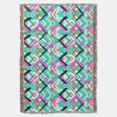 Couverture Motif de zigzag turquoise tiré par la main (devant Vertical)