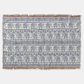Couverture Motif d'éléphant ethnique bleu (Devant)