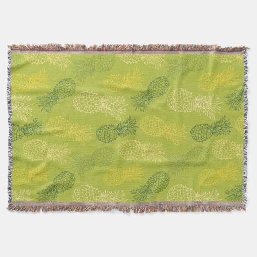 Couverture Motif d'ensemble d'ananas sur le vert (Devant)