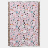 Couverture motif des chats et des fleurs (devant Vertical)
