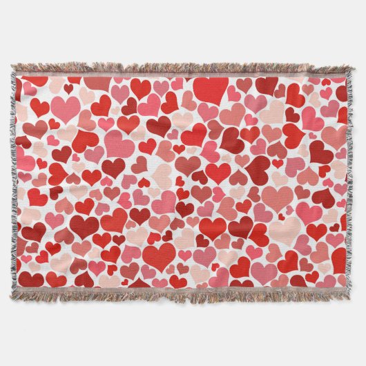Couverture Motif Des Coeurs, Coeurs Rouges, Amour (Devant)