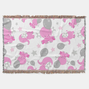 Couverture Motif Des Eléphants Roses, Eléphants Mignons, Étoi