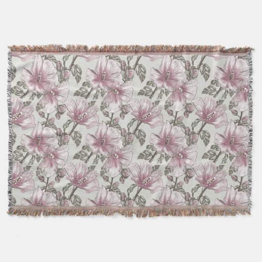 Couverture Motif des fleurs d'hibiscus roses rousses (Devant)