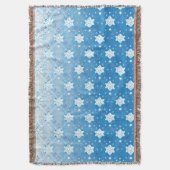 Couverture Motif des flocons de neige bleu et blanc d'hiver (devant Vertical)