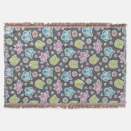 Couverture motif des hiboux de bande dessinée (Devant)