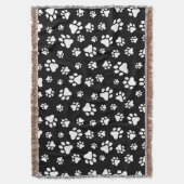 Couverture Motif des pattes, Empreintes de pattes, noir et bl (devant Vertical)