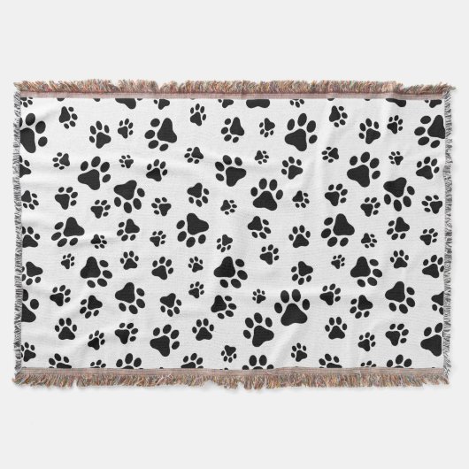 Couverture Motif des pattes, pattes de chien, noir et blanc (Devant)