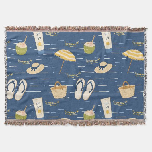 Couverture Motif d'essentiels de plage d'été (3) (Devant)