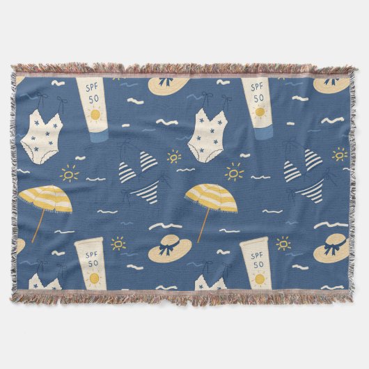 Couverture Motif d'essentiels de plage d'été (4) (Devant)