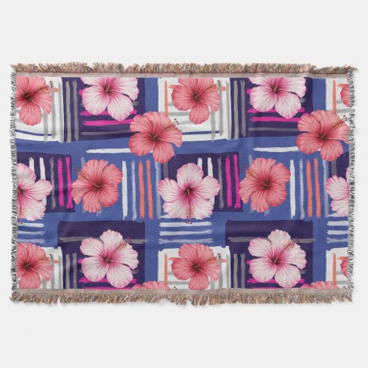 Couverture Motif d'Hibiscus Tropical Côtier (12) (Devant)