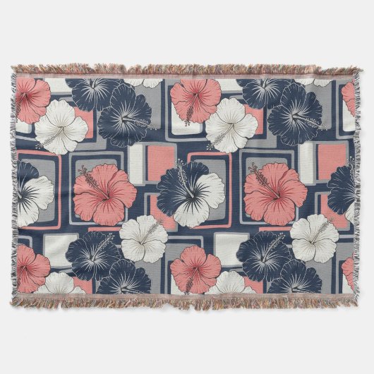 Couverture Motif d'Hibiscus Tropical Côtier (4) (Devant)