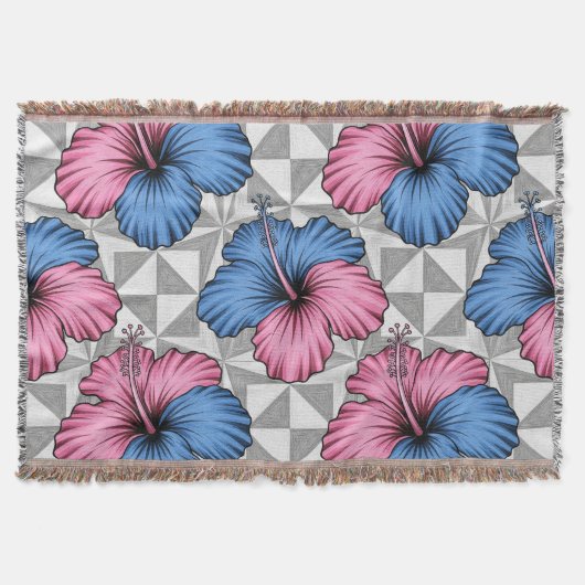 Couverture Motif d'Hibiscus Tropical Côtier (5) (Devant)