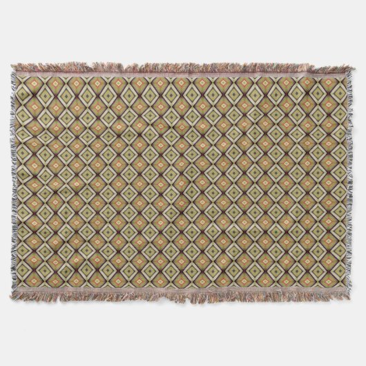 Couverture Motif diamant à tons chauds géométriques (Devant)