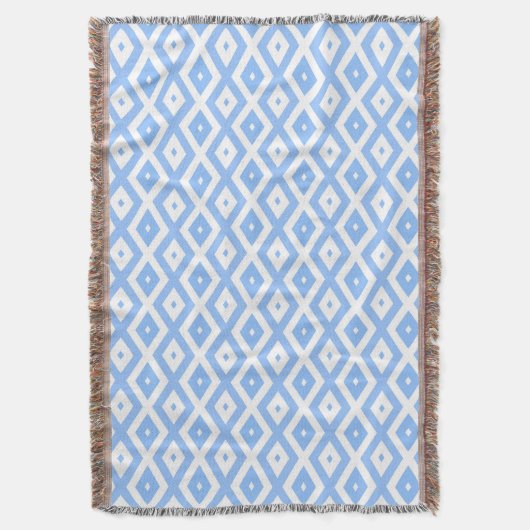 Couverture Motif diamant bleu et blanc (devant Vertical)