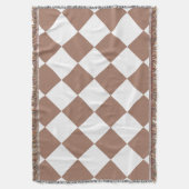 Couverture Motif diamant en blanc et Mocha Mousse (devant Vertical)