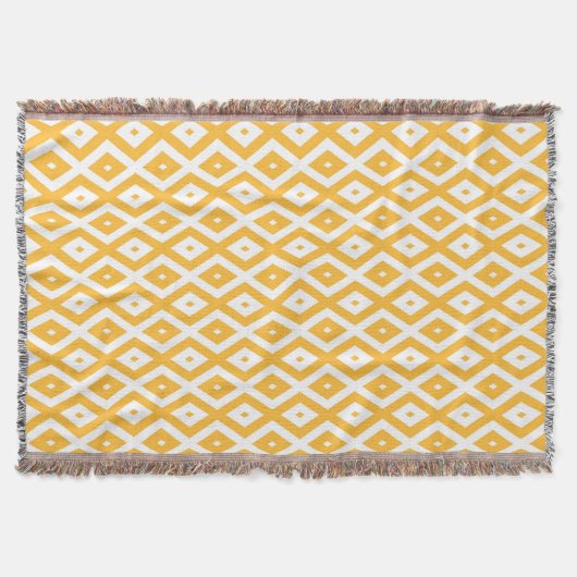 Couverture Motif diamant jaune et blanc soleil (Devant)