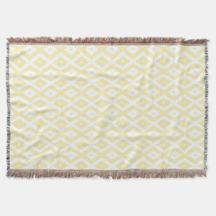 Couverture Motif diamant jaune pâle et blanc